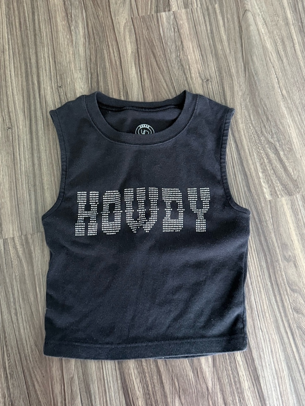 Black 'Howdy' Rhinestone Tank Top
